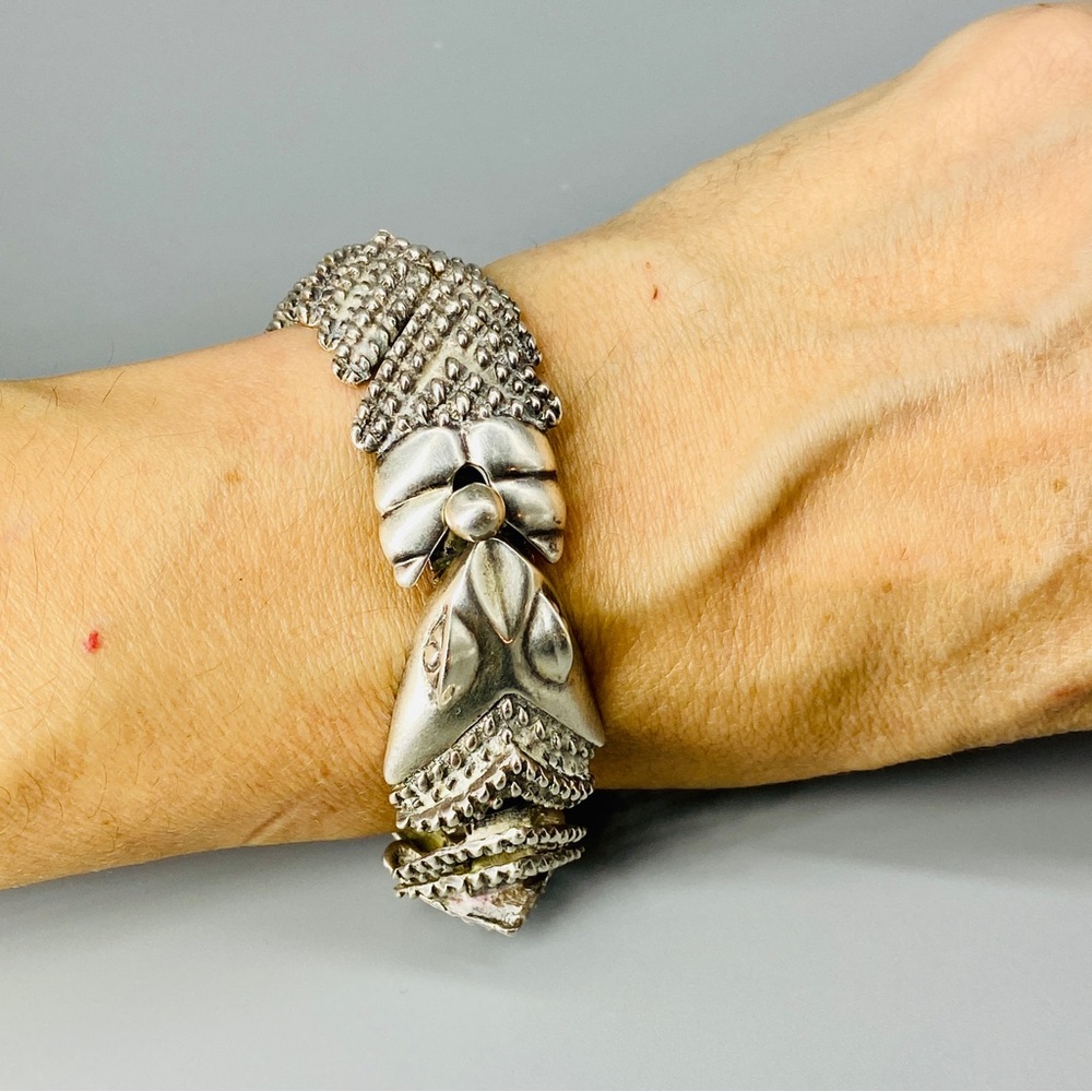 Vintage Taxco Sterling Silver D’Molina Cayman / Crocodile Bracelet Mexico - Picture 13 of 16